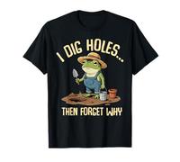 Funny Forgetful Frog Gardener I Dig Holes Then Forget Why T-Shirt