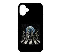 Funny Four Alien Species UFO Disclosure Cosmic Space Walk Case for iPhone 16 Plus