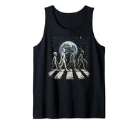 Funny Four Alien Species UFO Disclosure Cosmic Space Walk Tank Top