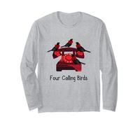 Funny Four Calling Birds Funny Twelve Days of Christmas Long Sleeve T-Shirt