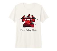 Funny Four Calling Birds Funny Twelve Days of Christmas Premium T-Shirt