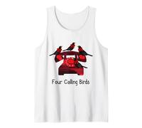 Funny Four Calling Birds Funny Twelve Days of Christmas Tank Top