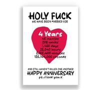 Funny Four Years Anniversary Card | For Her | For Him | 4 Year Anniversary Card | 4 years Married | Happy Anniversary