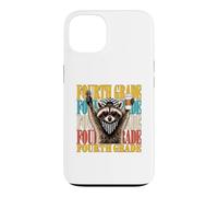 Funny Fourth Grade Teacher Feral Raccoon Back to School Case for iPhone 13