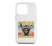 Funny Fourth Grade Teacher Feral Raccoon Back to School Case for iPhone 13 Pro