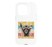 Funny Fourth Grade Teacher Feral Raccoon Back to School Case for iPhone 15 Pro