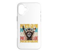 Funny Fourth Grade Teacher Feral Raccoon Back to School Case for iPhone 16 Plus