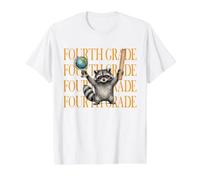 Funny Fourth Grade Teacher Feral Raccoon Back to School Value Graphic T-Shirt, Men, White, L