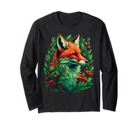 Funny Fox Animal Lover Graphic Art Cute Foxes Abstract Art Long Sleeve T-Shirt