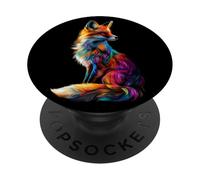 Funny Fox Animal Lover Graphic Art Cute Foxes Abstract Art PopSockets Adhesive PopGrip