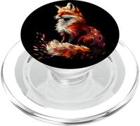 Funny Fox Animal Lover Graphic Art Cute Foxes Abstract Art PopSockets PopGrip for MagSafe