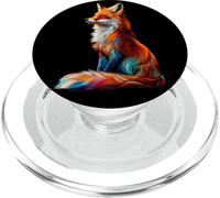 Funny Fox Animal Lover Graphic Art Cute Foxes Abstract Art PopSockets PopGrip for MagSafe