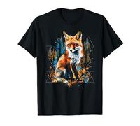 Funny Fox Animal Lover Graphic Art Cute Foxes Abstract Art T-Shirt