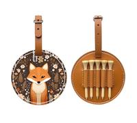 Funny Fox Black Printed golf tee storage bag - portable design, easy to organize tee, Brown, One Size