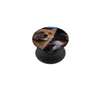 Funny Fox Camping Selfie Marshmallow Thief PopSockets Adhesive PopGrip