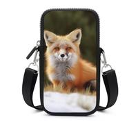 Funny Fox Cell Phone Bag with Detachable Strap, Aesthetic Mini Sling Bag Small Crossbody Bag for Phone