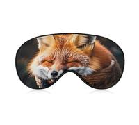Funny Fox Creature Sleeping Sleep Mask Light Blocking Eye Cover Polyester Eye Mask with Elastic Strap Blindfold for Side Sleeper Sleeping Masks Face Hugging for Women Men Travel