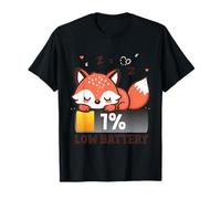 Funny Fox Low Battery Clothes Sweet Gift Nightie Insomnia T-Shirt