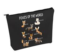 Funny Fox Makeup Bag Fox Owner Zipper Pouch Bag Foxes of The World Fox Guide Makeup Bag Fox Lover Gift (Foxes-b)