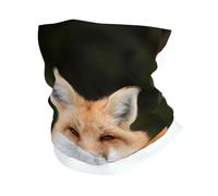 Funny Fox Print Winter Neck Gaiter Warmer, Soft Face Mask Scarf For Cold Weather Skiing Cycling Outdoor Sports