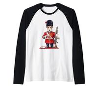 Funny Fox Terrier Dog London King's Guard England Flag Raglan Baseball Tee