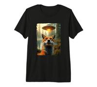 Funny Fox UFO Encounter Hilarious Fox Selfie Aliens Premium T-Shirt