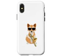 Funny Fox Wearing Sunglasses Playing Bass Trombone Case for iPhone X/XS