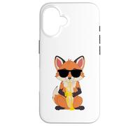 Funny Fox Wearing Sunglasses Playing Trumpet Case for iPhone 16