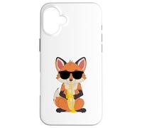 Funny Fox Wearing Sunglasses Playing Trumpet Case for iPhone 16 Plus