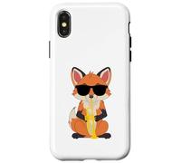 Funny Fox Wearing Sunglasses Playing Trumpet Case for iPhone X/XS