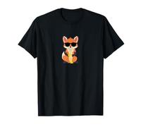 Funny Fox Wearing Sunglasses Playing Trumpet T-Shirt