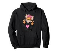 Funny Fox With Glasses Double Peace Sign Hipster Kawaii Pullover Hoodie
