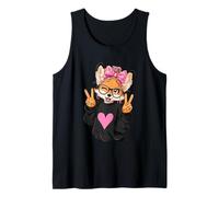 Funny Fox with Glasses Double Peace Sign Hipster Kawaii Tank Top