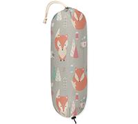 Funny Foxes Painting Plastic Bag Holder Wall Mount Plastic Bag Organizer Grocery Bag Storage Dispenser Washable Large Shopping Bags Carrier for Home Kitchen Travelling, 1 Pack