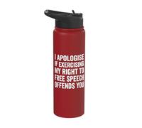 Funny Free Speech First Amendment Rights Freedom Right Stainless Steel Insulated Water Bottle