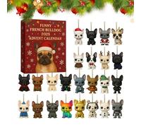 Funny French Bulldog Advent 2025 Calendar, 24-Day Bulldog Countdown Calendar, Hilarious F-renchie Christma Gif-t, Collectible Dog Lover’s C-alendar for Holiday December Shelf Table Entryway Window