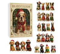 Funny French Bulldog Advent Calendar 2025, 2D Fun Middle Finger French Bulldog Advent Calendar, 24 Days Countdown to Christmas Gifts for Dog Lovers (A)