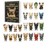 Funny French Bulldog Advent Calendar 2025, Christmas 24 Days Countdown Calendar in Holiday Hats & Sweaters, Showing The Unique Playfulness and Charm of The French Bulldog, Gift for Dog Lovers (Khaki)