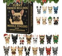 Funny French Bulldog Advent Calendar 2025, Christmas 24 Days Countdown Calendar in Holiday Hats & Sweaters, Showing The Unique Playfulness and Charm of The French Bulldog, Gift for Dog Lovers