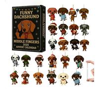 Funny French Bulldog Advent Calendar 2025, Cute Middle Finger French Bulldog Advent Calendar, 24 Days Countdown to Christmas Tree Gifts with 24 Bulldogs Pendant Decorations for Dog Lovers