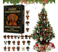 Funny French Bulldog Advent Calendar 2025, Fun Middle Finger French Bulldogs Advent Calendar, 24 Days Countdown to Christmas Gifts with 24 Bulldog Pendant for Dog Lovers