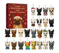 Funny French Bulldog Advent Calendars 2025, 2D Dog Advent Calendars 2025, 24 Days Christmas Countdown Calendar With Puppy Figures Toys, Gift For Dog Lovers Pet Parents And Families