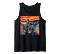 Funny French Bulldog Dog Lover Parody Art The Scream Tank Top