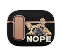 Funny French Bulldog Dog Nope Compatible with Airpod Pro 1/2 Case PC Scratch-Resistant Drop-Proof Protective Cover with Secure Buckle
