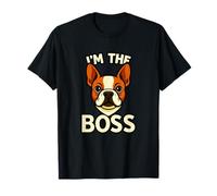 Funny French Bulldog I'm The Boss Graphic Design T-Shirt