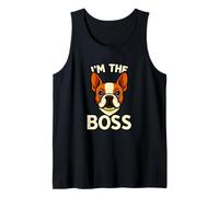 Funny French Bulldog I'm The Boss Graphic Design Tank Top