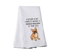 Funny French Bulldog Kitchen Towel - Owner Decor and Lover Gift (FRENCH-BULLDOG-t)