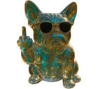 Funny French Bulldog Middle Finger Statue, Whimsical Dog Art Figurine, Middle Finger Dog Figurine with Sunglasses, Unique Bulldog Home Decor, Animal Statue Decoration, Gifts for Dog Lovers (Style A)