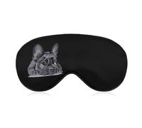 Funny French Bulldog Portrait Soft Sleep Mask with Adjustable Strap Eye Masks Cover Blocks Light for Women Men