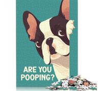 Funny French Bulldog Puzzle for Adults And Teenagers 500 Pieces Wooden Puzzle Jigsaws for Adults Puzzle Gifts 500pcs (52x38cm)